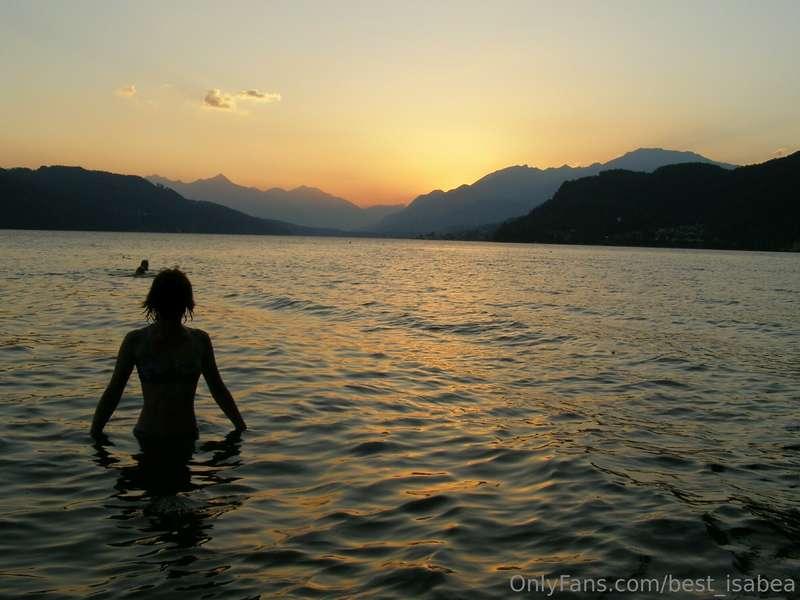 Sunset and me in the lake