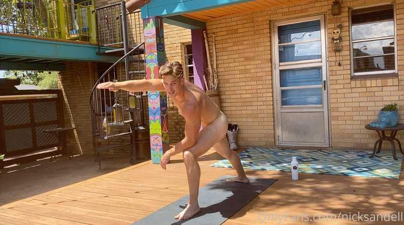 Eyes up here! Are you doing your yoga exercises or are you j..