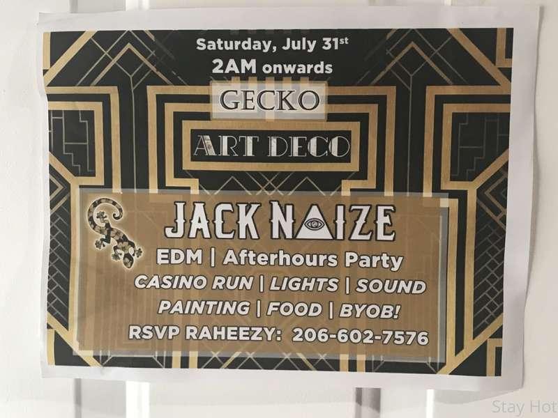 Have you guys ever been to a gecko art deco party oh my god ..