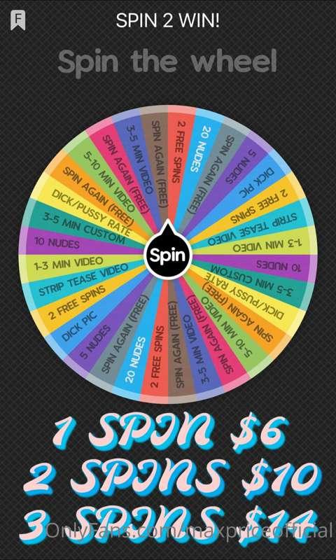 **SPIN 2 WIN**

1 SPIN $6   /    2 SPINS $10    /    3 SPINS..