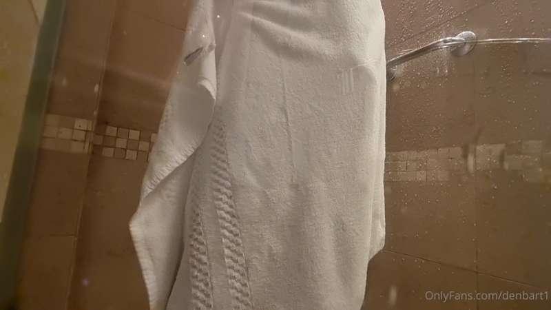 After a hot shower, you can see the result under the towel.