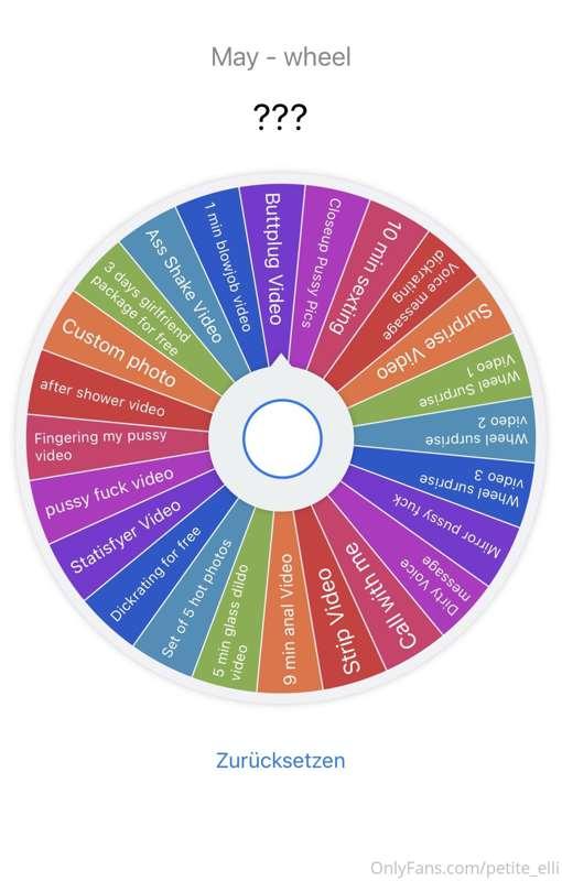 Mai - Spin the Wheel
Da der Mai nur noch eine Woche geht, ha..