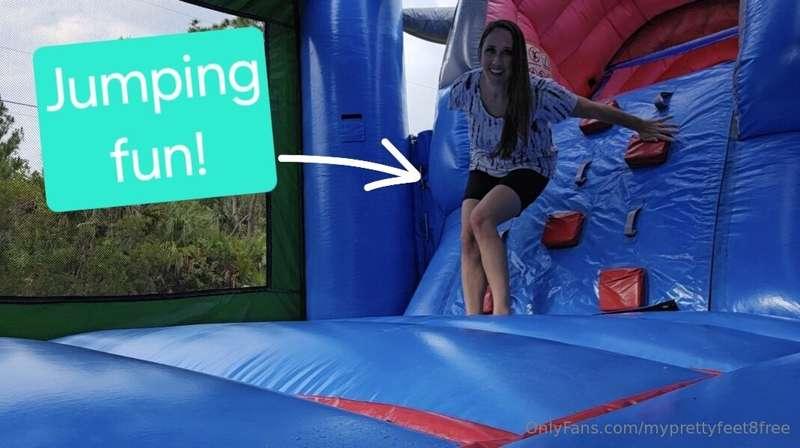 Come play bounce house barefoot --->added to @myprettyfeet8 ..