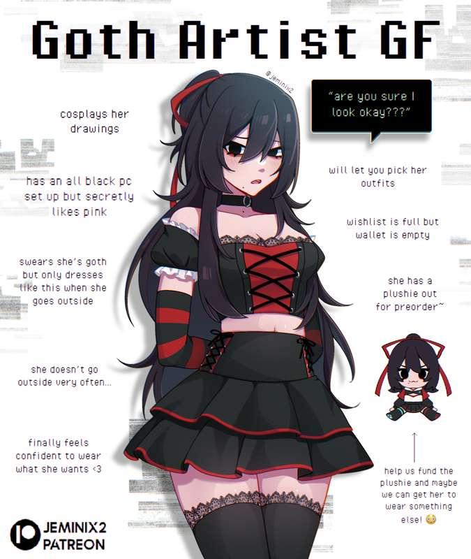Goth Artist GF - Plushie Promo!