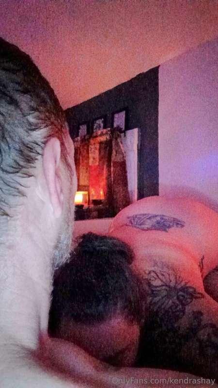 Bath time taking care of daddy. 