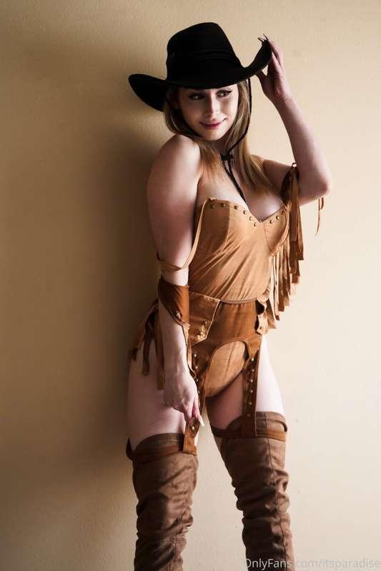 As a southern belle
It’s always fun to dress up as a cow gir..