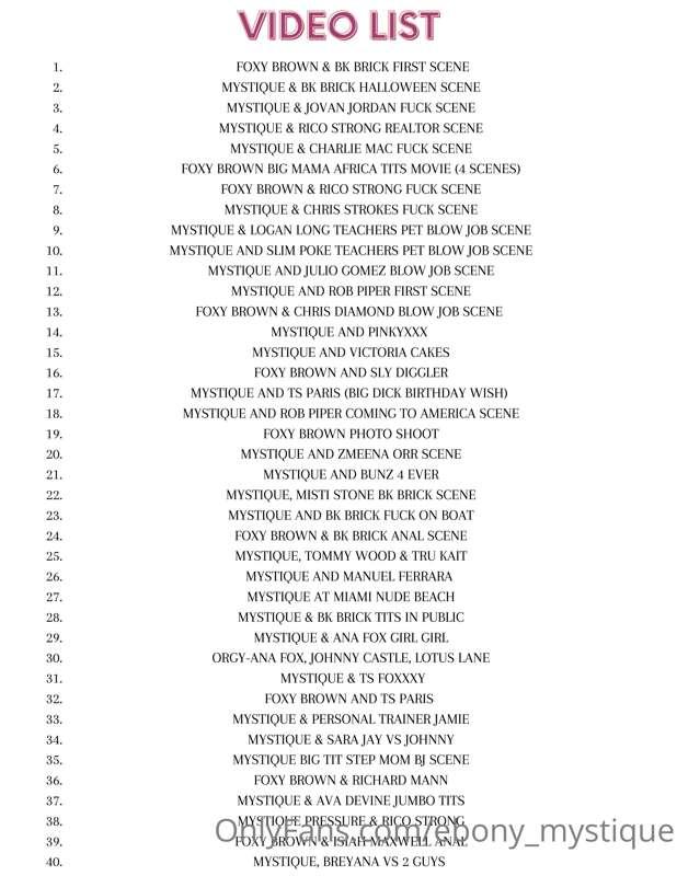 **Just a peak at my video list with my full most popular sce..