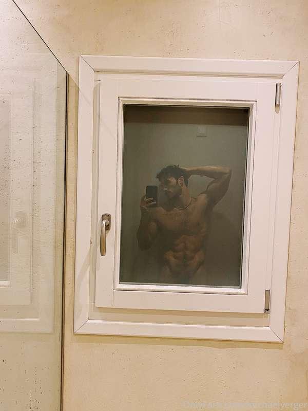 enjoying a hot shower in Greece 🚿 should I post this on IG??..