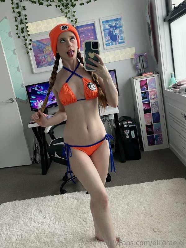nothing like watching dragon ball and wearing a bikini 👙