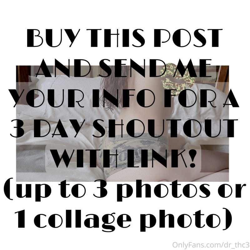 **PROMO DEAL** Buy this post for just $6 and receive a 3 day..
