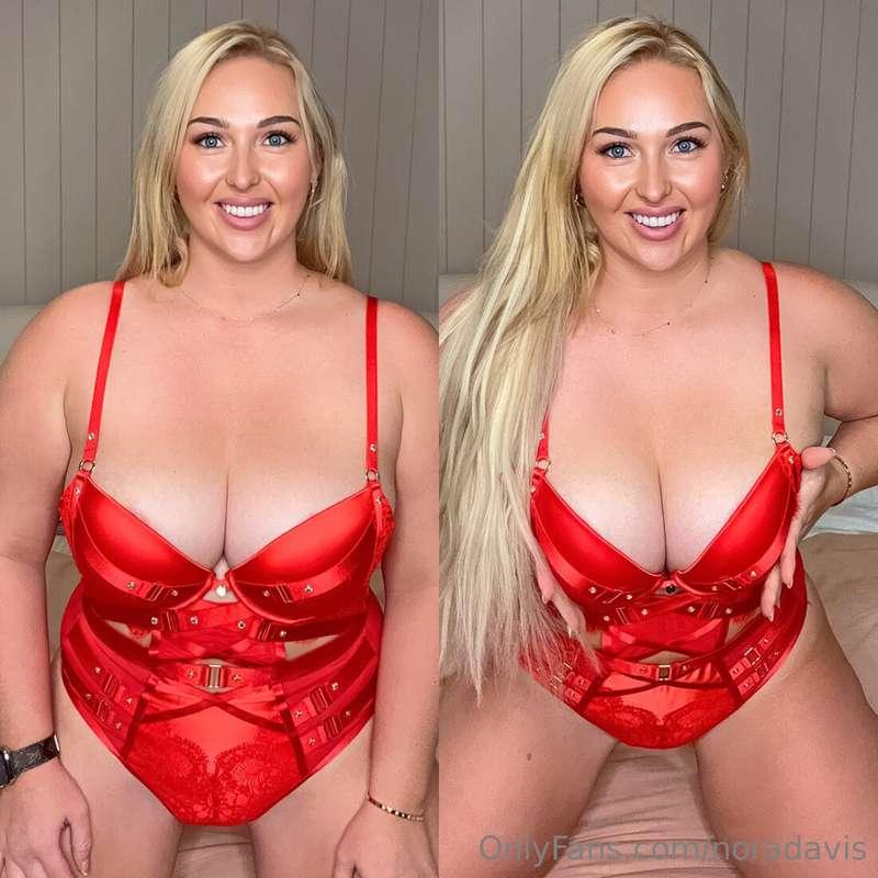 Sooo how do you like my new red lingerie? 🙈