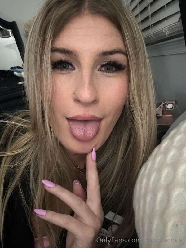Sticking my tongue out, thinking about sticking something el..
