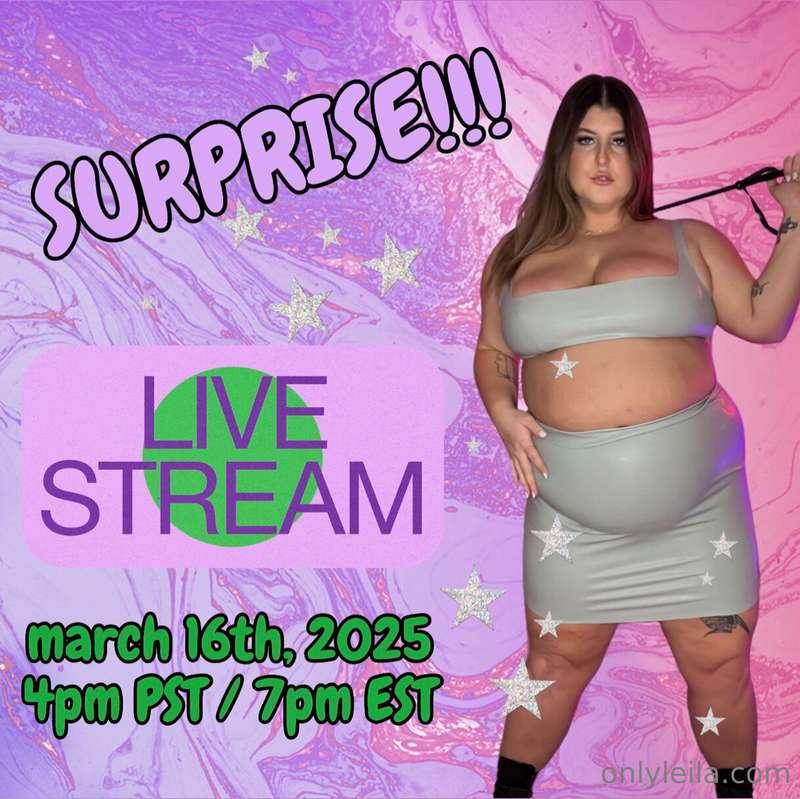 surprise! I’m live streaming tomorrow, march 16th at 4pm pst..