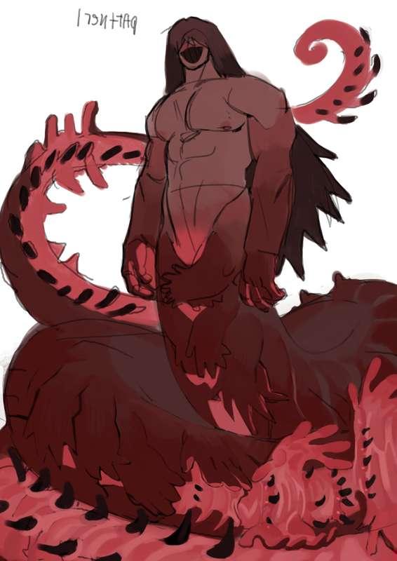 nsfw: serpent flesh monster doodles