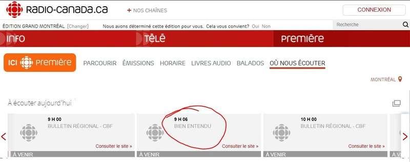 If you speak French, I'm going to be on the radio sometime i..