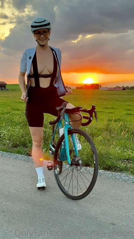 Cycling into the sunset with a risqué twist you won't see co..