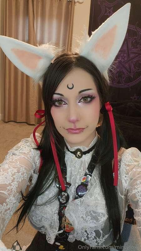 Dressed up as a rabbit for work because Easter is tomorrow. ..