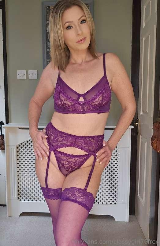 New lingerie..... how do I look in purple?