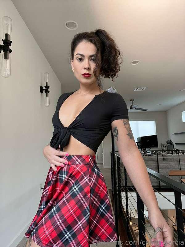 Do you guys like my little skirt? Swipe to see me bend over ..