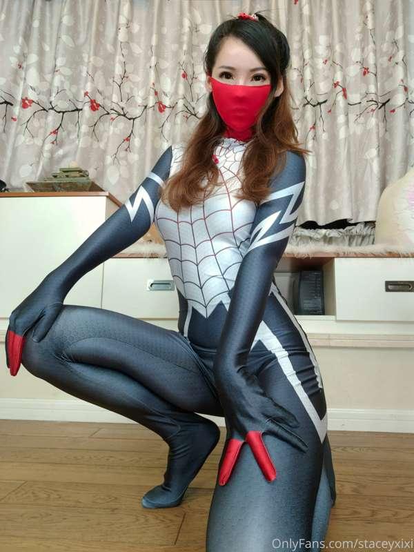 Spide girl💗zentai💗mask💗tight💗