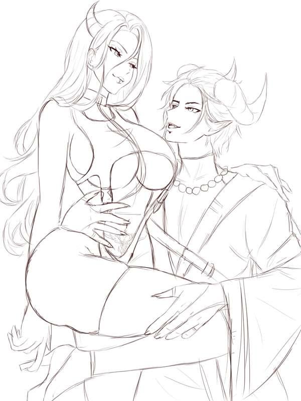 Sketch succubus and incubus