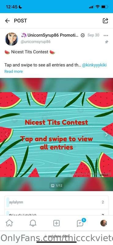 Wanna see my titties for free 😜 go and vote for me then send..