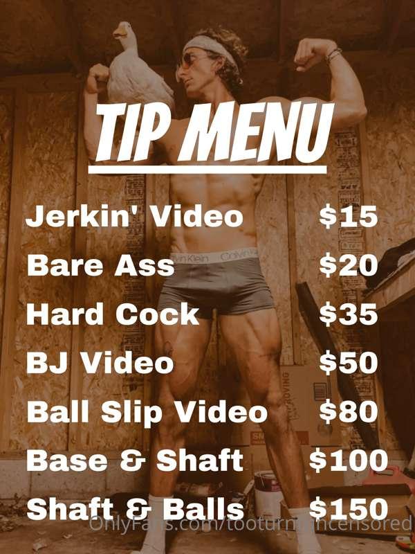 New Tip Menu! 🔥

Time to make things plain and simple...I kn..