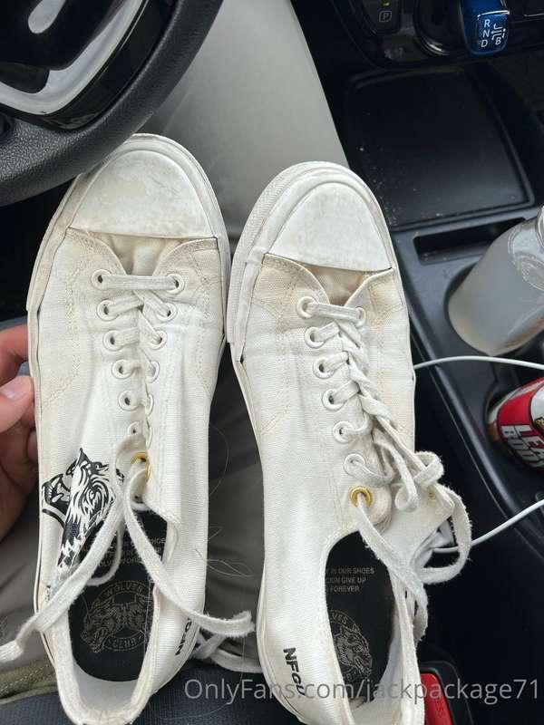 These gym shoes have been through it, the have such a ripe s..