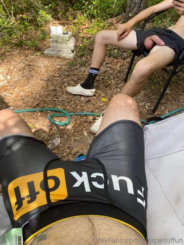 Sitting outside relaxing after a long day with @chrisstutz6 