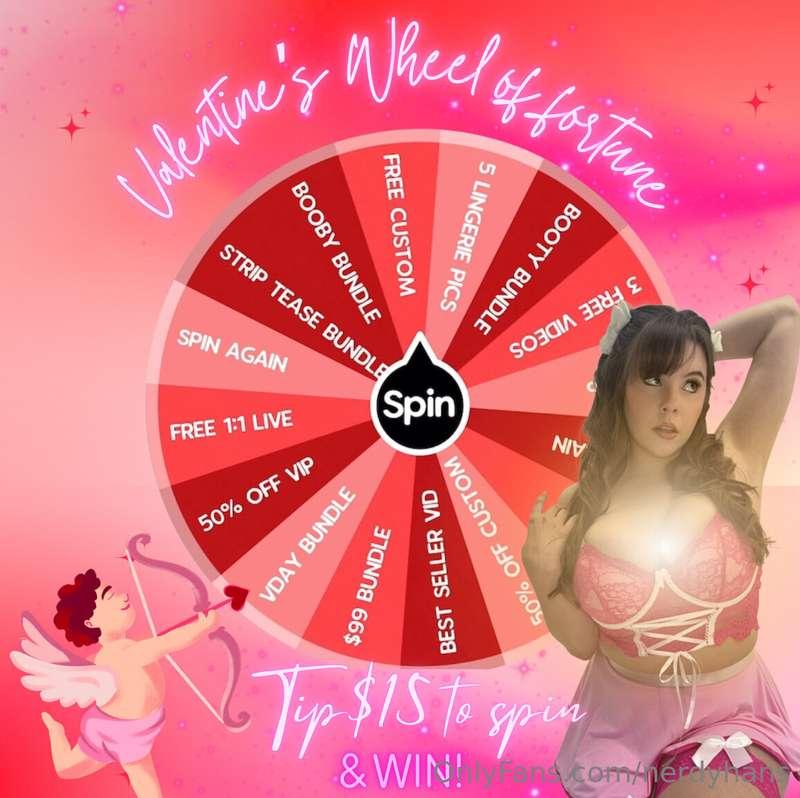 💘 Did you spin yet babe?! Tip $15 to spin and win EVERY TIME..