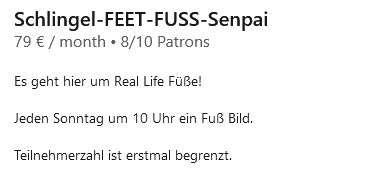 New Patreon Level: Schlingel-FEET-FUSS-Senpai