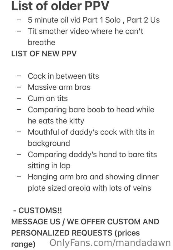 List of some of the older and new PPV stuff that’s been sent..