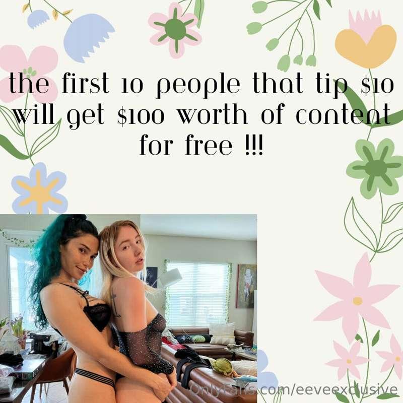 You heard us literally just tip $10 and you get $100 worth o..