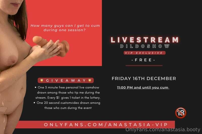 JOIN MY LIVESTREAM ON @anastasia-vip!
***BIRTHDAYPARTYYY***