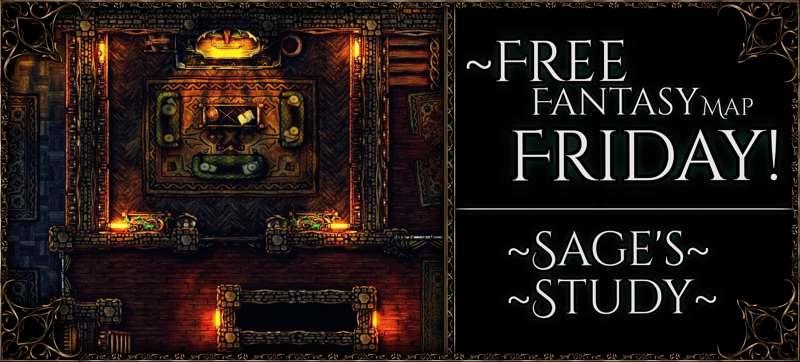 {Free Fantasy Map Friday: Sage's Study!!} 40x30