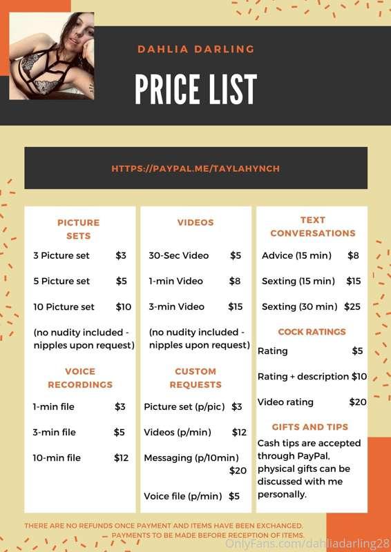 Welcome to my price list. ;) You can always contact me to di..