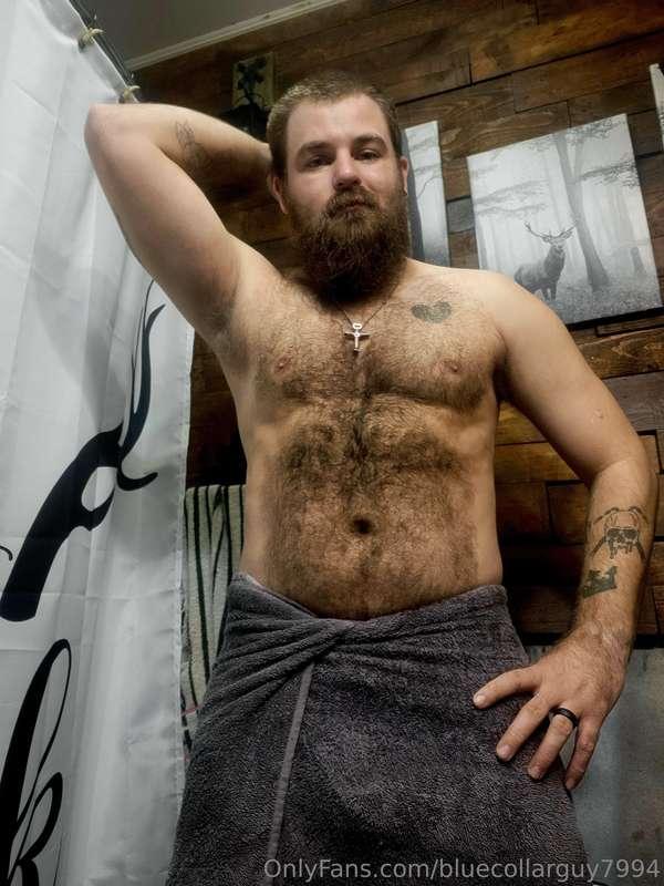After shower...