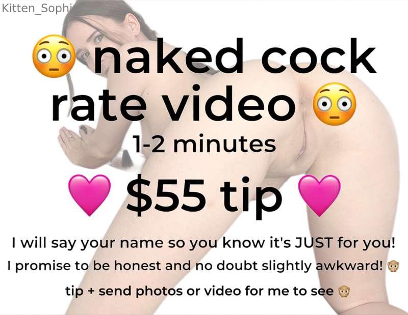 💕 NAKED COCK RATE VIDEOS ~ $55 💕I don’t often make these so ..
