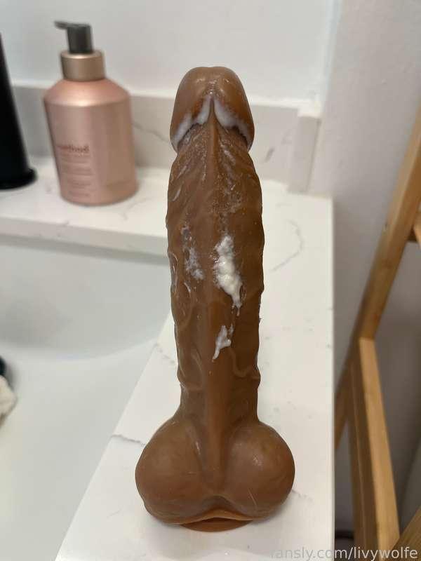pussy creamed on my dildo 🤤🍆💦 i love licking my sweet juices off 😛🥵 #pussy #cream #cum #dildo #blowjob #blonde #eyes #tongue #playboy 