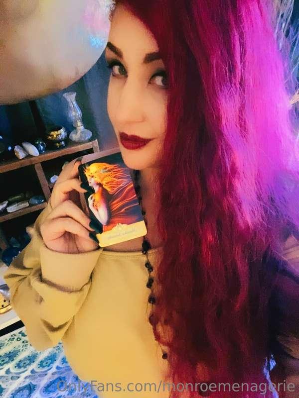 I’m at my day job doing card reading for people.  Shameless ..