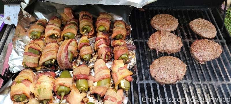 Bacon wrap stuff jalapeños and hamburgers