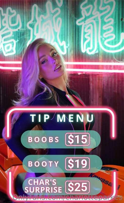 **TIP MENU** Tip on this post below ⬇️and let me know what y..