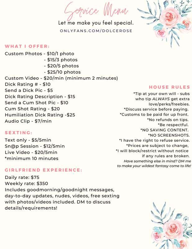 **✨New Service Menu!✨** 
Feel free to DM me if there's somet..