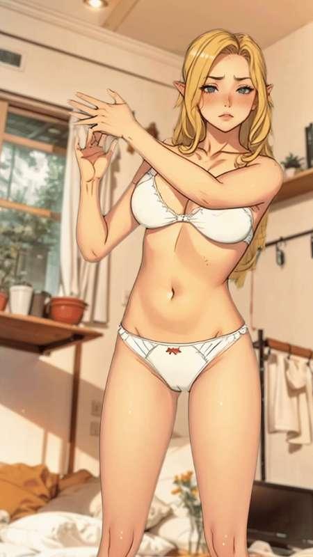 Your poor blonde elf roommate dancing in underwear
