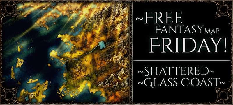 {Free Fantasy Map Friday: Shattered Glass Coast} 50x38