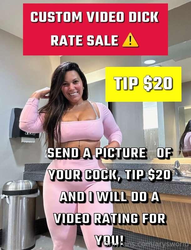 ❗️CUSTOM VIDEO DICK RATE SALE ❗️ want a custom dick rate vid..