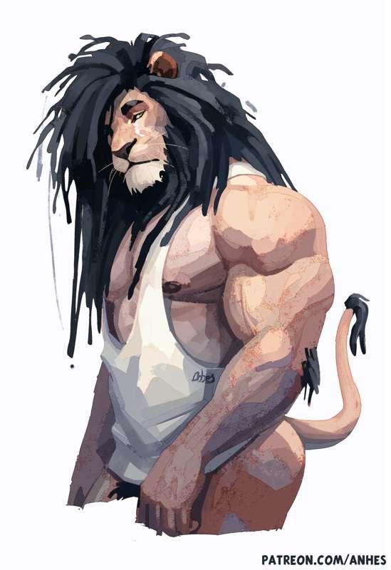 Grumpy lion - Big+sketch