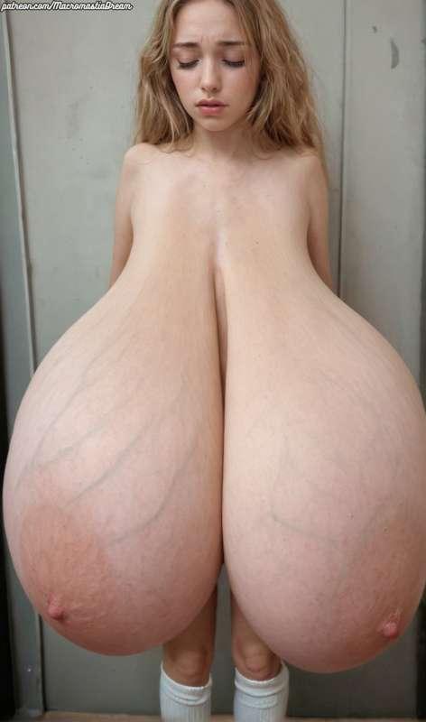Extreme Macromastia - Veiny and saggy