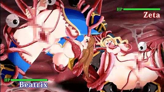 Beatrix and Zeta (Granblue Fantasy) double tentacle sex