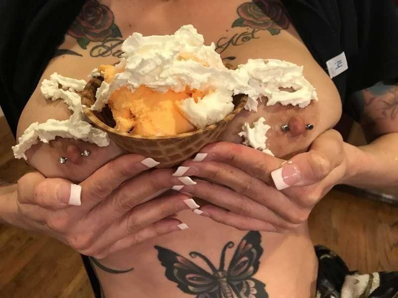 Now thats how to serve a man Ice Cream...